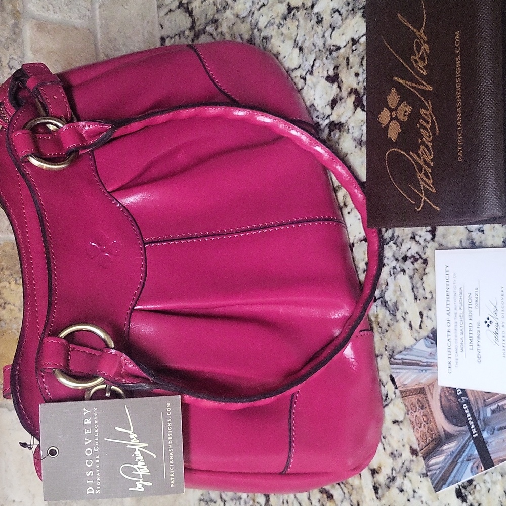 Patricia Nash Pink Discovery Mona Satchel Shoulder Bag